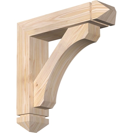 Ekena Millwork Legacy Arts and Crafts Smooth Bracket w/ Offset Brace, Douglas Fir, 5 1/2"W x 22"D x 22"H BKT0604X22X22LEC03SDF